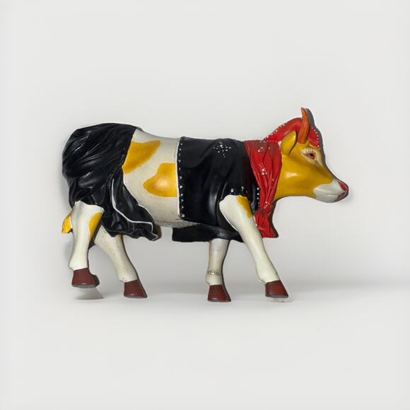 Vintage Cow Parade 2002 Moo'velous Miss Rhinestone Resin Cow Girl 7 Inches - Picture 3 of 7